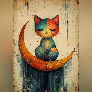 Colorful Cat Art Print